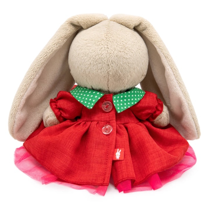 Мягкая игрушка  Мягкая игрушка "Зайка Ми в красном платье и с земляничкой", 15 см SidX-656