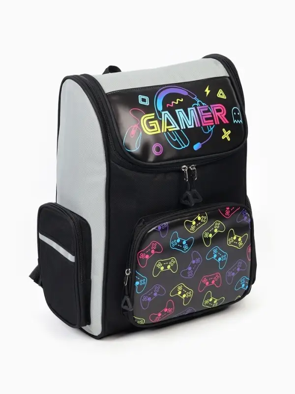 Рюкзак школьный, с эргономичной спинкой квадратный &laquo;Игрок&raquo;