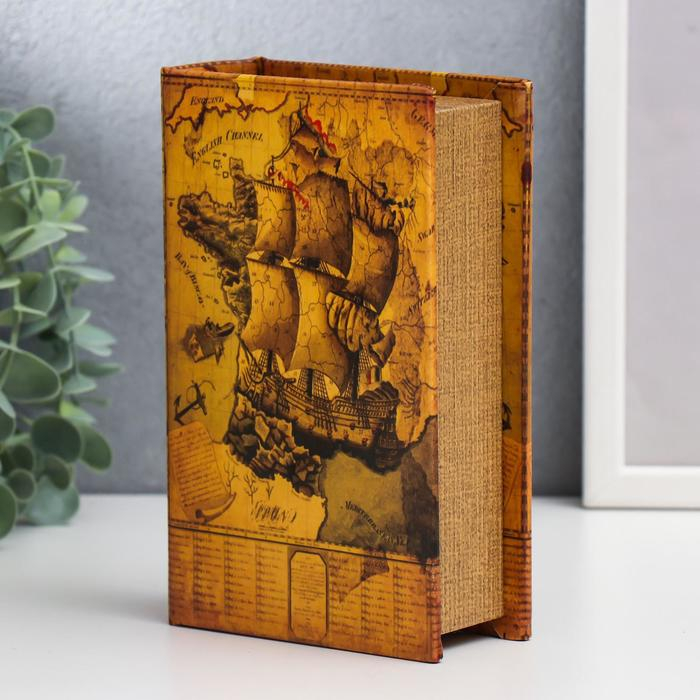 Сейф-книга кожа  Сейф-книга кожа "Морской круиз" 17х11х5 см