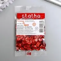 Пайетки "Zlatka ZL" 6 мм, 10 гр, красный Пайетки "Zlatka ZL" 6 мм, 10 гр, красный