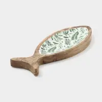 Блюдо в форме рыбки &laquo;Оливковая ветвь&raquo;, 32&times;11.5&times;2 см, дерево манго