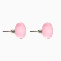 Серьги пластик "Монпансье" круг 1,5см, цвет розовый