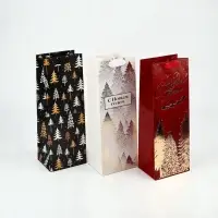 Пакет подарочный, набор 3 шт. под бутылку &laquo;С Новым годом!&raquo; 13&times;36&times;10 см
