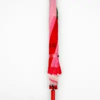 Зонт - трость детский &laquo;Клубника&raquo;, полуавтоматический, 8 спиц, R=42/47 см, d=84 см, розовый