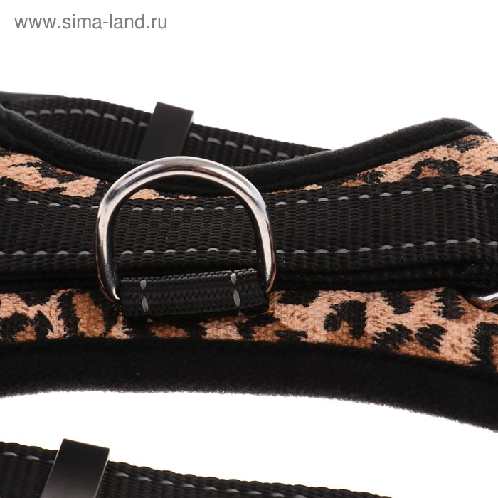 Шлейка К7 мягкая светоотражающая, размер S, ОГ 44-55 см, вес 5-9 кг, леопард Шлейка К7 мягкая светоотражающая, размер S, ОГ 44-55 см, вес 5-9 кг, леопард