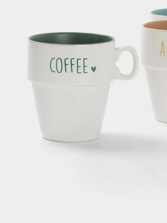 Набор кружек Доляна &laquo;Кофейная карта&raquo;, 4 шт., 315 мл, 11&times;8.5&times;10 см, фарфор, белый