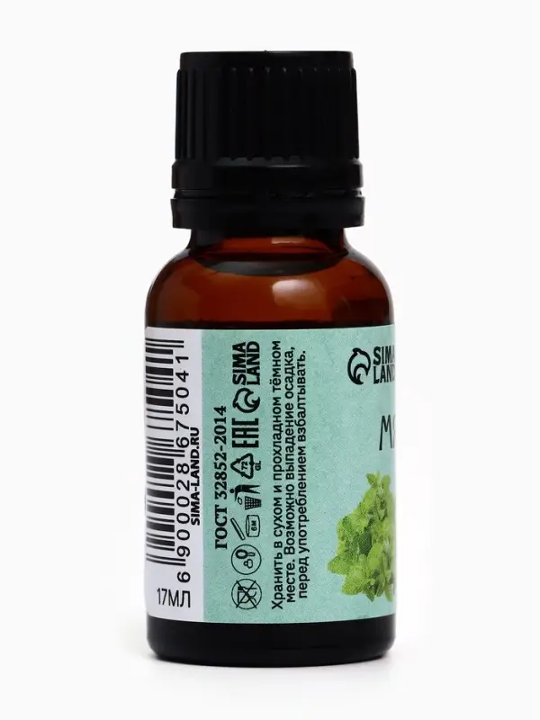 Эфирное масло &laquo;Мята&raquo;, флакон-капельница, 17 мл &laquo;Добропаровъ&raquo;