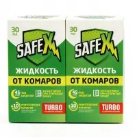 Жидкость для фумигатора, 45 ночей, дополнительный флакон, 30 мл 2 штуки, SAFEX
