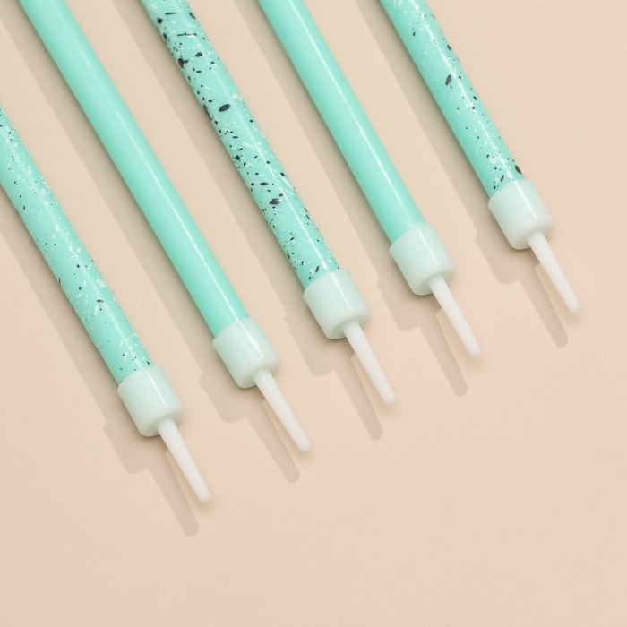 Свечи для торта Свечи для торта "Блестящая вечеринка", 6 шт, голубые, высокие