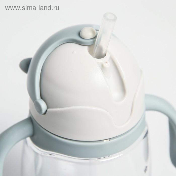 Поильник детский с силиконовой трубочкой, 350 мл., с ручками, цвет МИКС Поильник детский с силиконовой трубочкой, 350 мл., с ручками, цвет МИКС