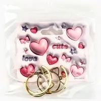 Серьги кольца с подвесом Cute, 3 см