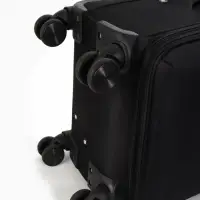 Чемодан на колёсах TEXTURA, кодовый замок, с увеличением, 36&times;25&times;58 см, 20", чёрный