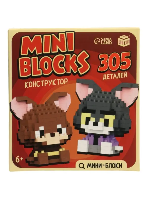 UNICON Конструктор UNICON Конструктор "MiniBlocks", кот и мышка, 2 в 1