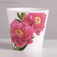 Кашпо для цветов «Пионы», 0,8 л, 11 х 12 см