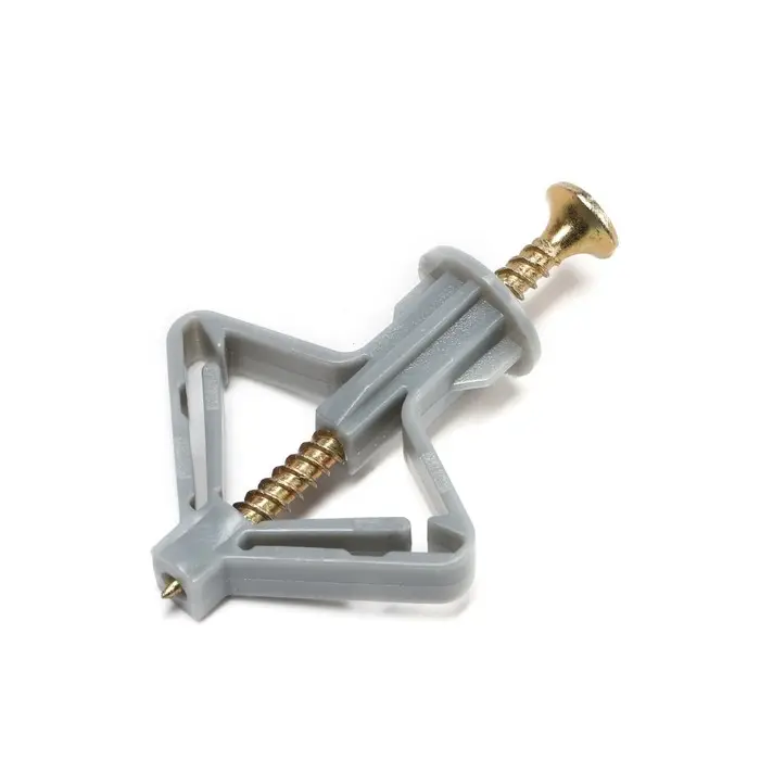 Дюбель ТУНДРА, тип Бабочка 35&times;32, с шурупом, серый, 25 шт.