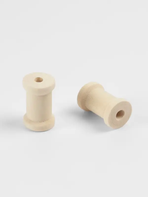 Набор деревянных катушек без покрытия, 15 шт., d=1.5&times;2.3 см