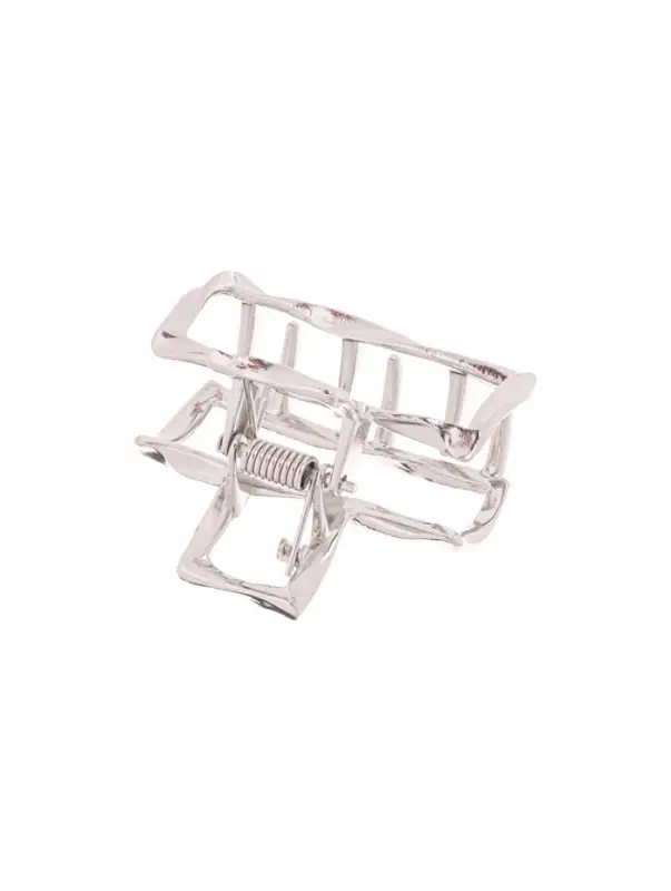 Крабик для волос &laquo;Сабина&raquo;, прямой, 4 см, серебристый