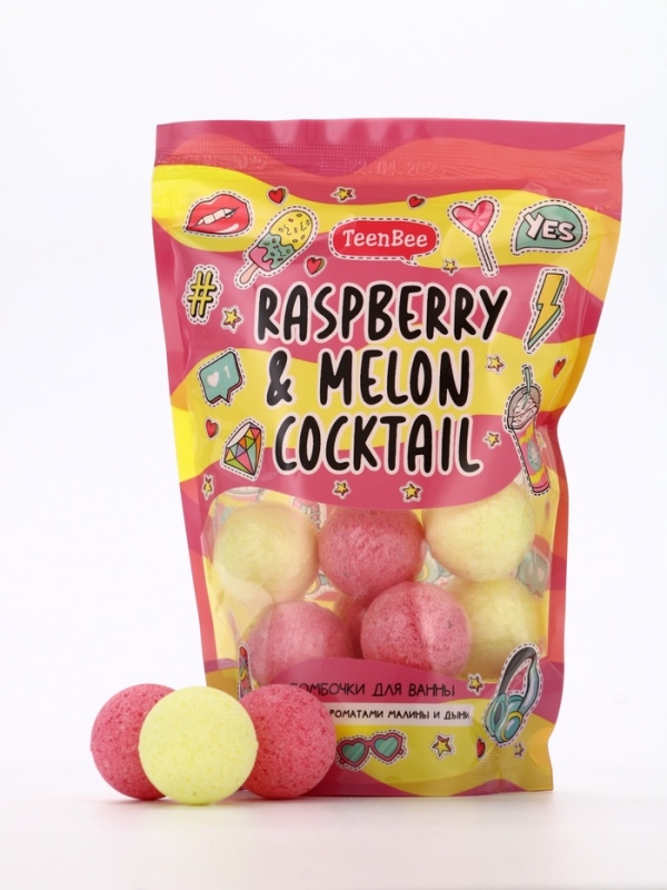 TeenBee Набор бомбочек для ванны дыня-малина, 200 гр