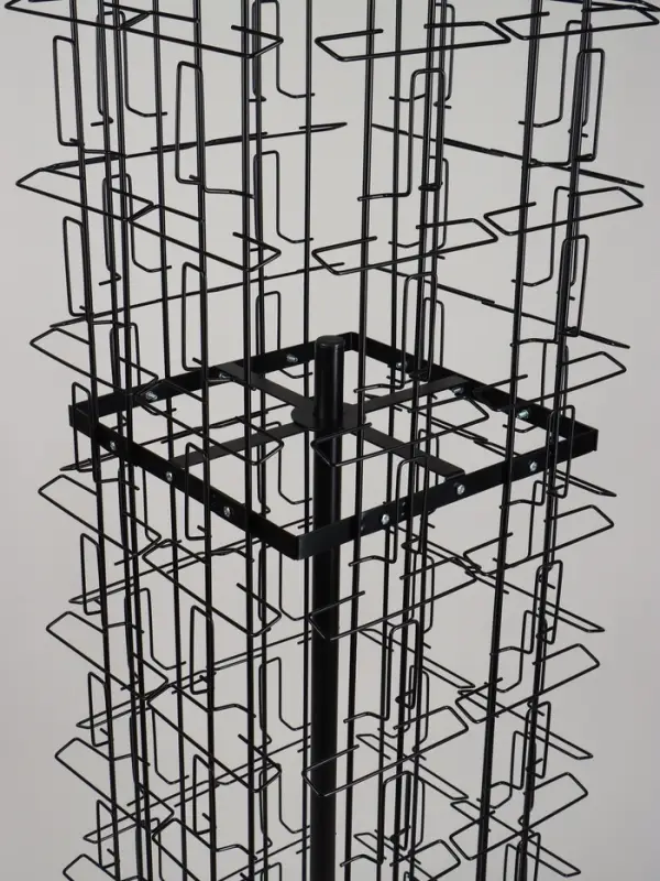 Стойка для открыток вращающаяся, напольная, металл, 80 карманов A5, 45×45×180 см, чёрная Стойка для открыток вращающаяся, напольная, металл, 80 карманов A5, 45×45×180 см, чёрная