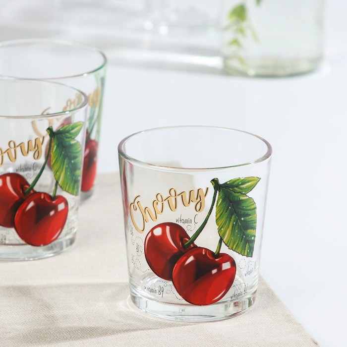 Набор стеклянных стаканов «Ода. Полезная вишня», 250 мл, 6 шт Набор стеклянных стаканов «Ода. Полезная вишня», 250 мл, 6 шт