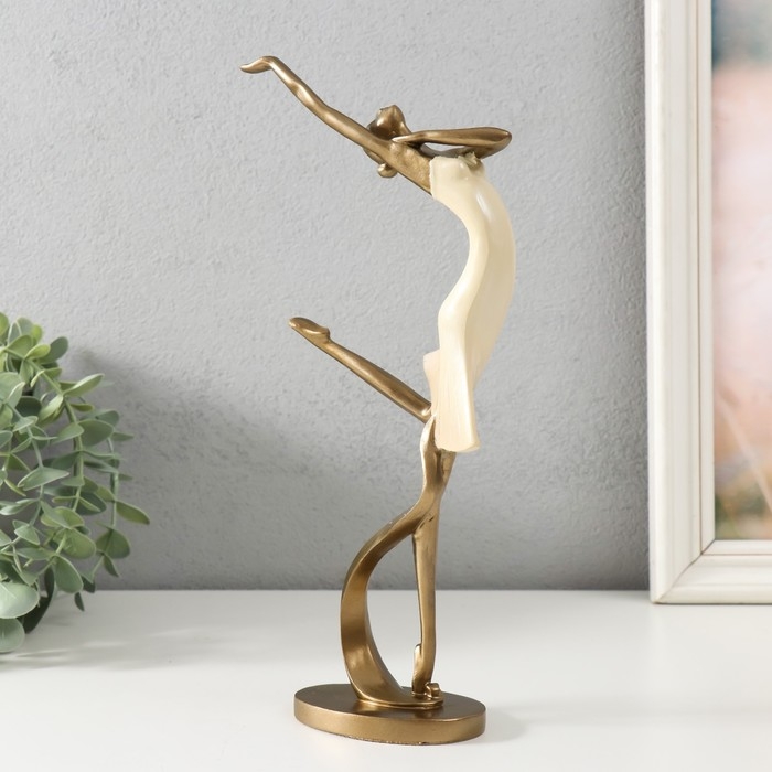 Сувенир полистоун "Танцовщица" песочная с бронзой 13,5х7х27,5 см