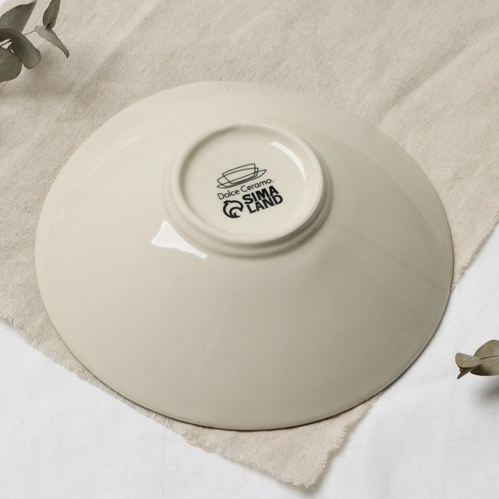 Тарелка керамическая «Стоун», 20 х 5.5 см, 600 мл, цвет серый Тарелка керамическая «Стоун», 20 х 5.5 см, 600 мл, цвет серый