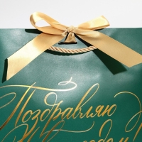 Пакет подарочный новогодний «My congratters», 26 х 25 х 11 см, Новый год