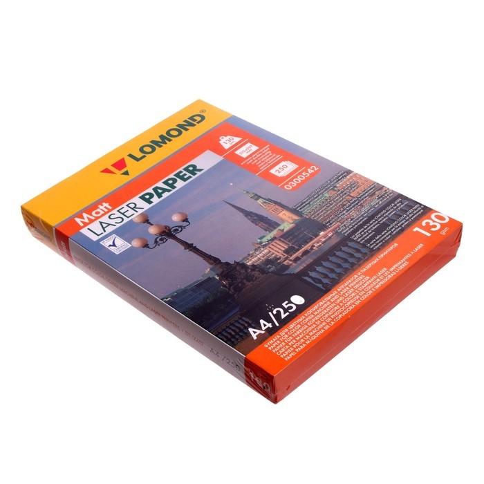 Фотобумага для лазерной печати А4, 250 листов LOMOND, 130 г/м2, двусторонняя, матовая Фотобумага для лазерной печати А4, 250 листов LOMOND, 130 г/м2, двусторонняя, матовая