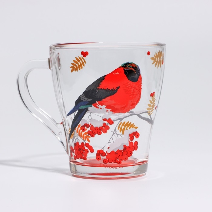 Новый год. Набор кружек стеклянных &laquo;Снегири!&raquo;, 2 шт