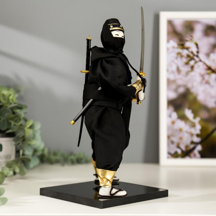 Кукла коллекционная Кукла коллекционная "Чёрный ниндзя с мечом" 25х12,5х12,5 см