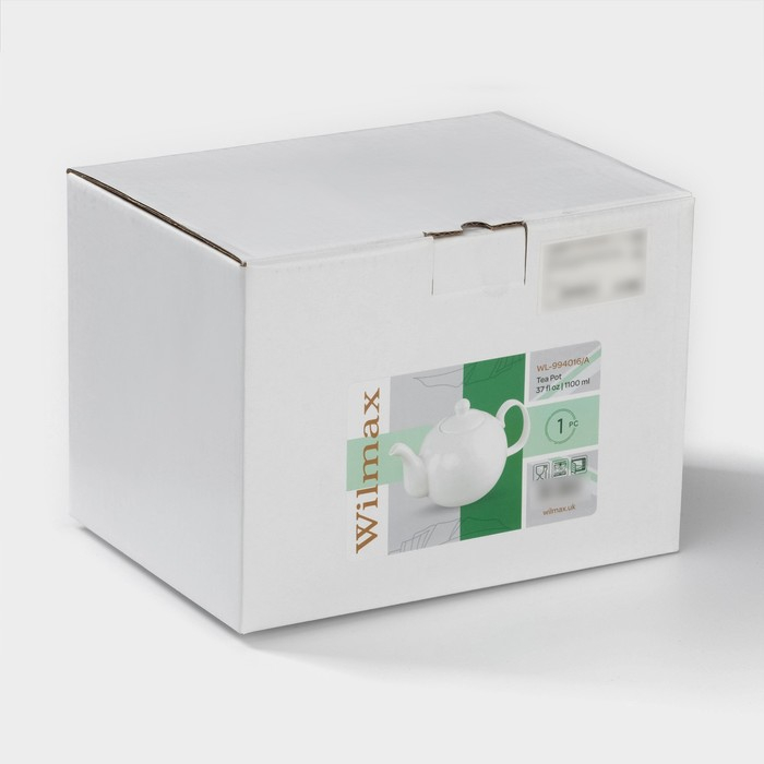 Чайник фарфоровый заварочный Wilmax Olivia «Классика», 1,1 л, цвет белый Чайник фарфоровый заварочный Wilmax Olivia «Классика», 1,1 л, цвет белый