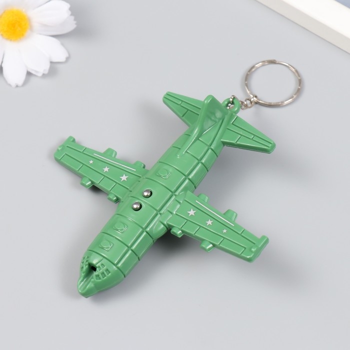 Фонарик свет на кольце Фонарик свет на кольце "Военный самолет" мигает, 3 режима, ультрафиолет, лазер 10х11 см