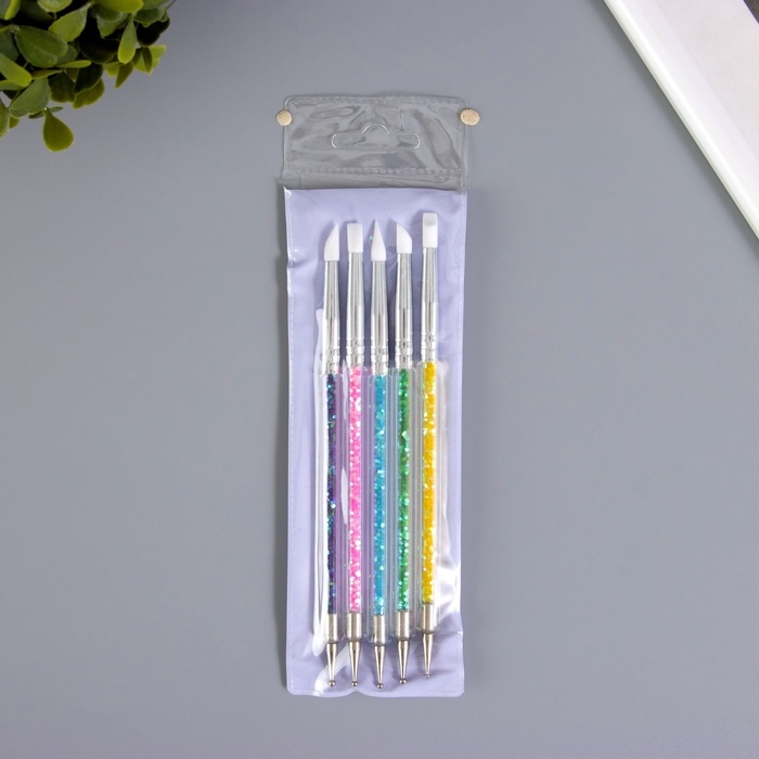 Инструменты для моделирования и придания формы  Инструменты для моделирования и придания формы "Блёстки" набор 5 шт 15,5 см