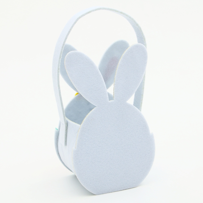 Пасхальный декор корзинка  Пасхальный декор корзинка "Зайчик белого цвета" 8.5х11х22.5 см