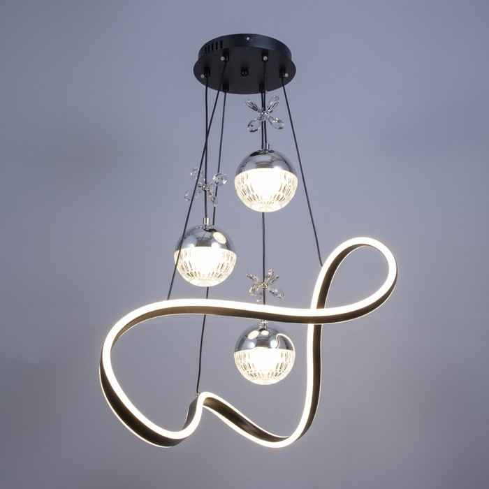 Светильник с ПДУ Светильник с ПДУ "Фиора" LED 140Вт 3000-6000К черный 49х49х15-115 см