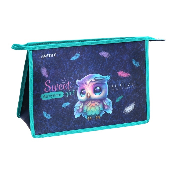 Папка для тетрадей А4, 330 х 230 х 100 мм (ЭКСТРА-ВМЕСТИМОСТЬ), молния сверху, пластик, de VENTE Happy Owl Папка для тетрадей А4, 330 х 230 х 100 мм (ЭКСТРА-ВМЕСТИМОСТЬ), молния сверху, пластик, de VENTE Happy Owl