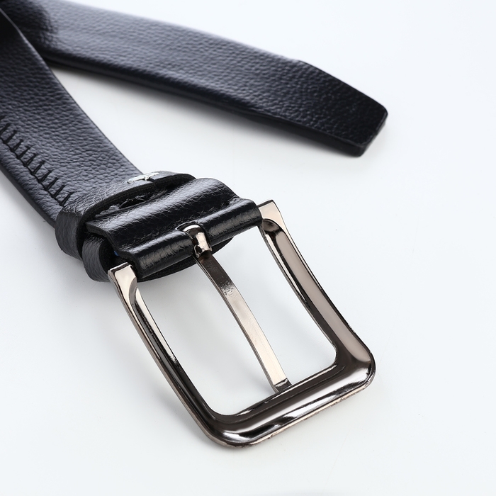 Ремень мужской, ширина 3,5 см, винт, пряжка металл, цвет чёрный