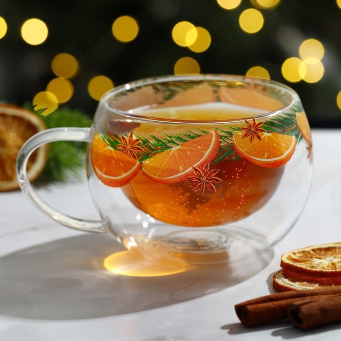 Новый год. Кружка новогодняя стеклянная с двойными стенками &laquo;Аромат праздника &raquo;, 270 мл