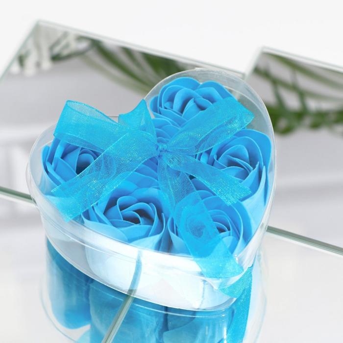 Мыльные розочки, синие, набор 6 шт. Мыльные розочки, синие, набор 6 шт.