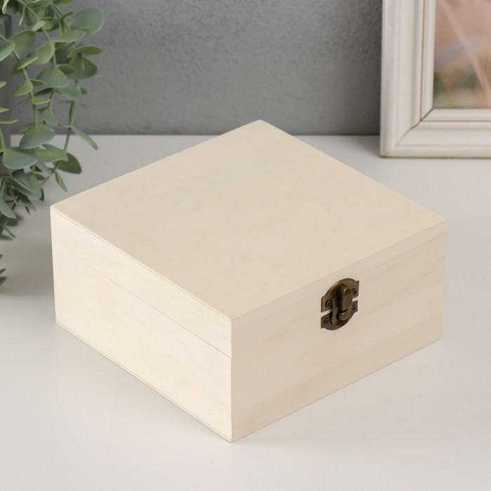 Шкатулка дерево под роспись Шкатулка дерево под роспись "Квадратная" замок пряжка 16х16х8 см