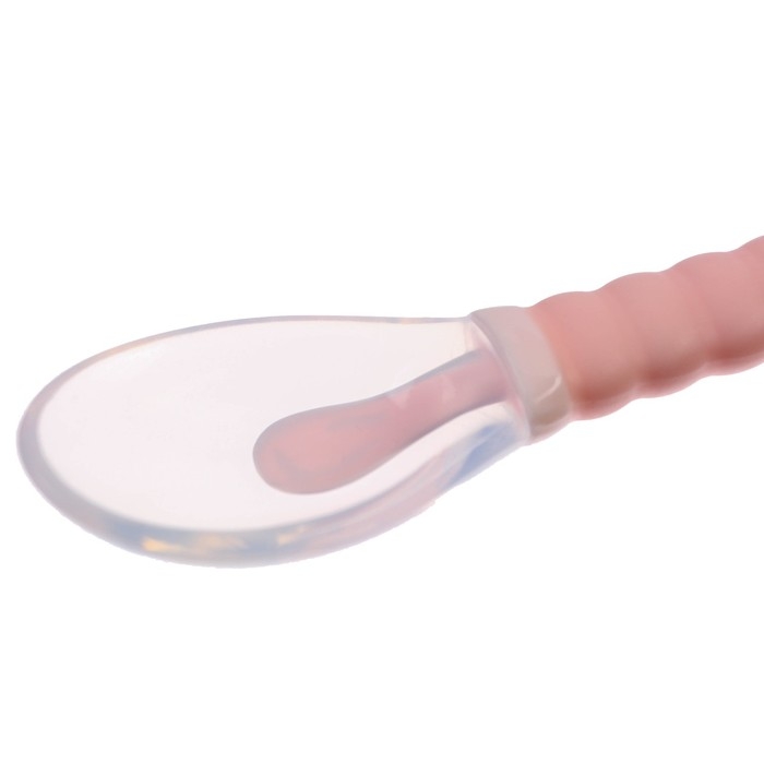 Ложка силиконовая детская на присоске, в контейнере, цвет розовый Ложка силиконовая детская на присоске, в контейнере, цвет розовый