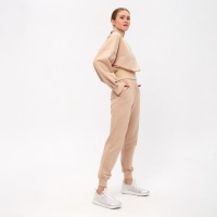 Костюм (свитшот, брюки) MINAKU: Casual Collection цвет бежевый, размер 46