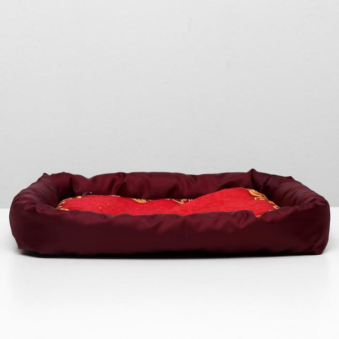 Лежанка с бортом  Лежанка с бортом "Узор красный", 42 х 42 х 5 см