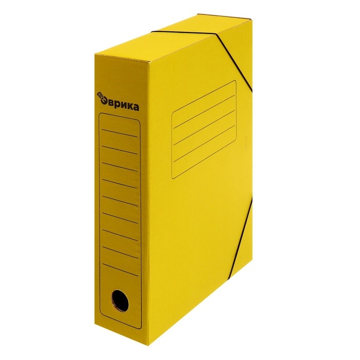 Папка архивная на резинках Calligrata, микрогофрокартон, 75 мм, до 700 л, жёлтый Папка архивная на резинках Calligrata, микрогофрокартон, 75 мм, до 700 л, жёлтый