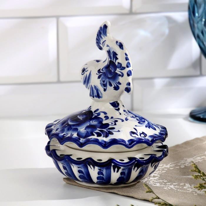 Икорница «Рыбка», гжель Икорница «Рыбка», гжель