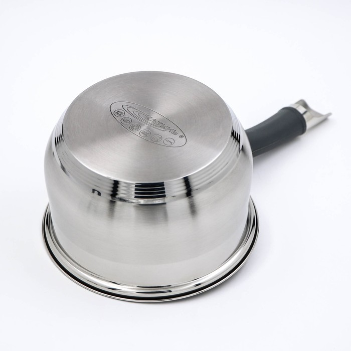 Ковш «Ирида», 1,9 л, d=16 см, стеклянная крышка, капсульное дно, пластиковая ручка, индукция Ковш «Ирида», 1,9 л, d=16 см, стеклянная крышка, капсульное дно, пластиковая ручка, индукция