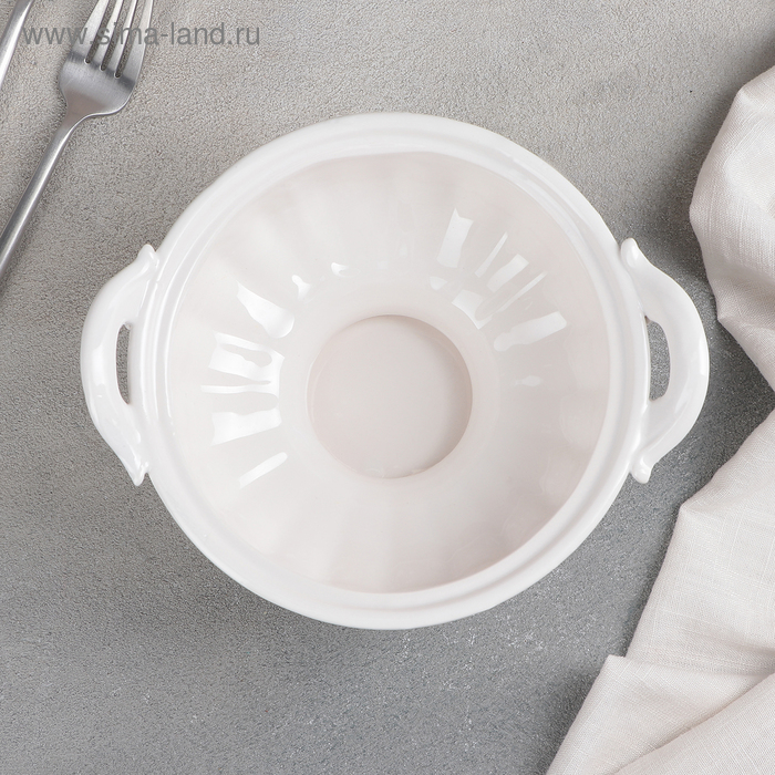 Блюдо керамическое с крышкой &laquo;Винтаж&raquo;, 19,3&times;16,5&times;17 см, цвет белый