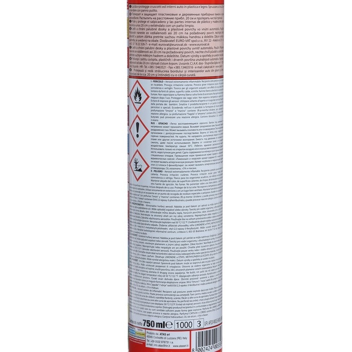 Полироль пластика Plak Frutti Rossi, аэрозоль, 750 мл Полироль пластика Plak Frutti Rossi, аэрозоль, 750 мл