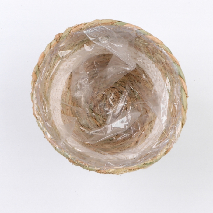 Кашпо плетеное  Кашпо плетеное "Танзания", 15,5х15,5х13,5 см, натуральный, белый