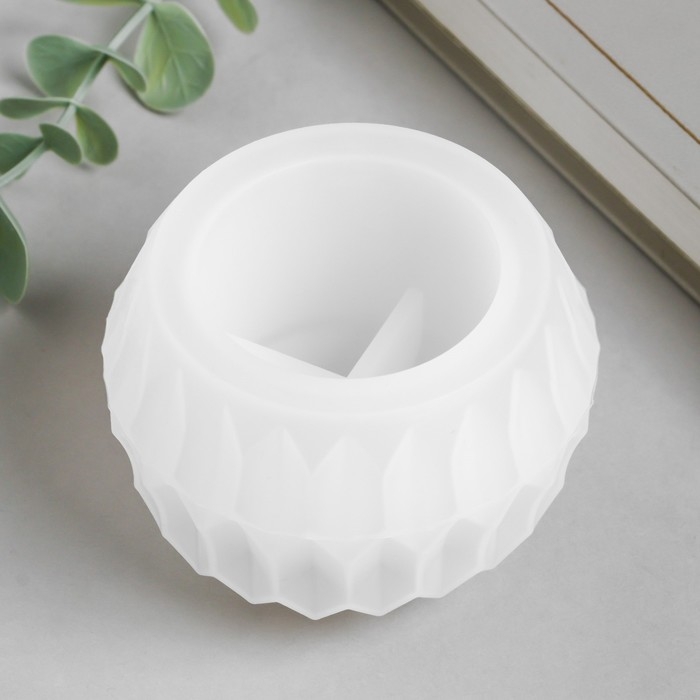 Молд силикон Молд силикон "Подсвечник круглый с гранями" 8х8х8,4 см